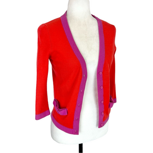 Kate Spade red cashmere blend cardigan